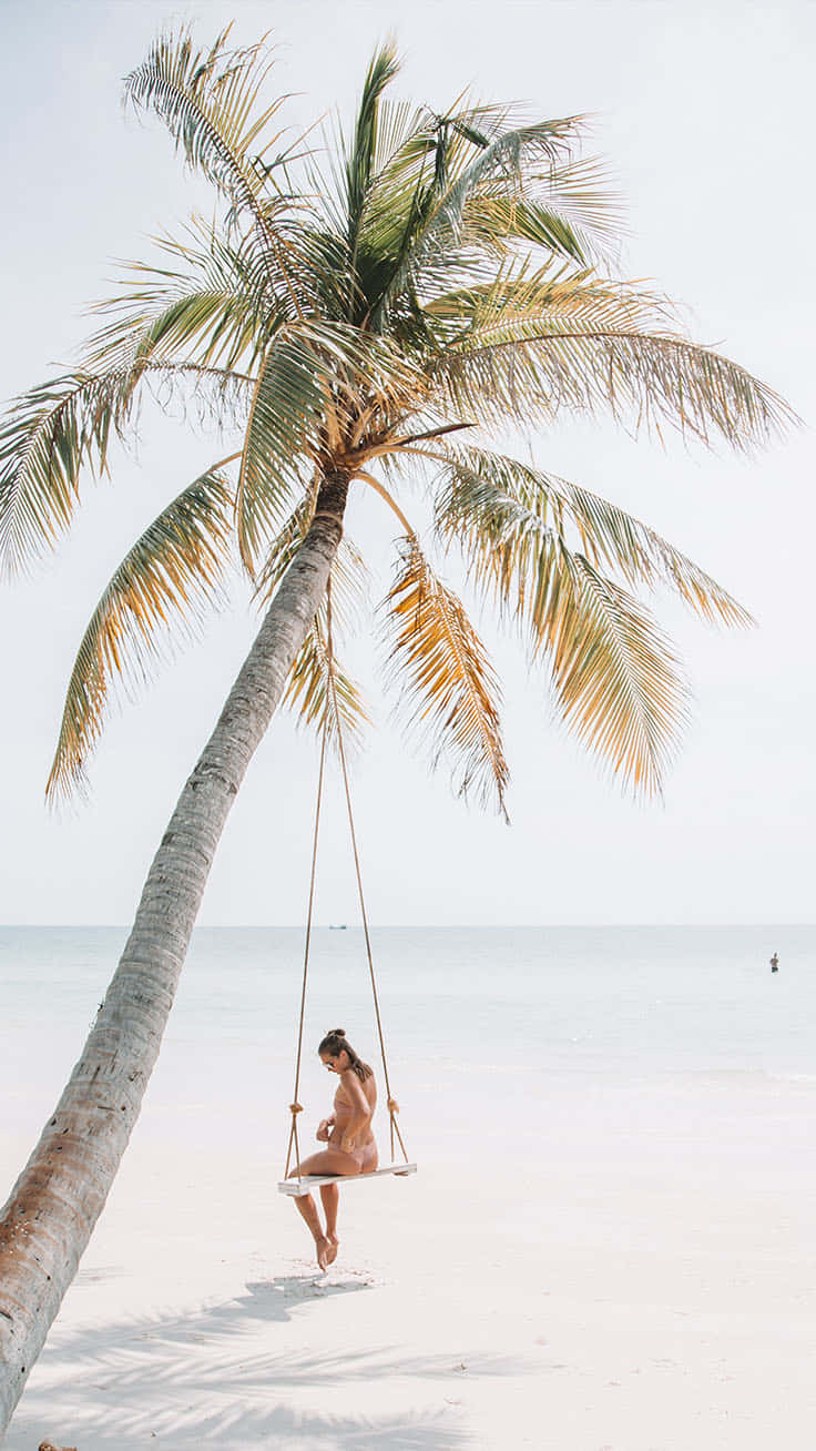 Pastel Beach Swing Serenity.jpg Wallpaper