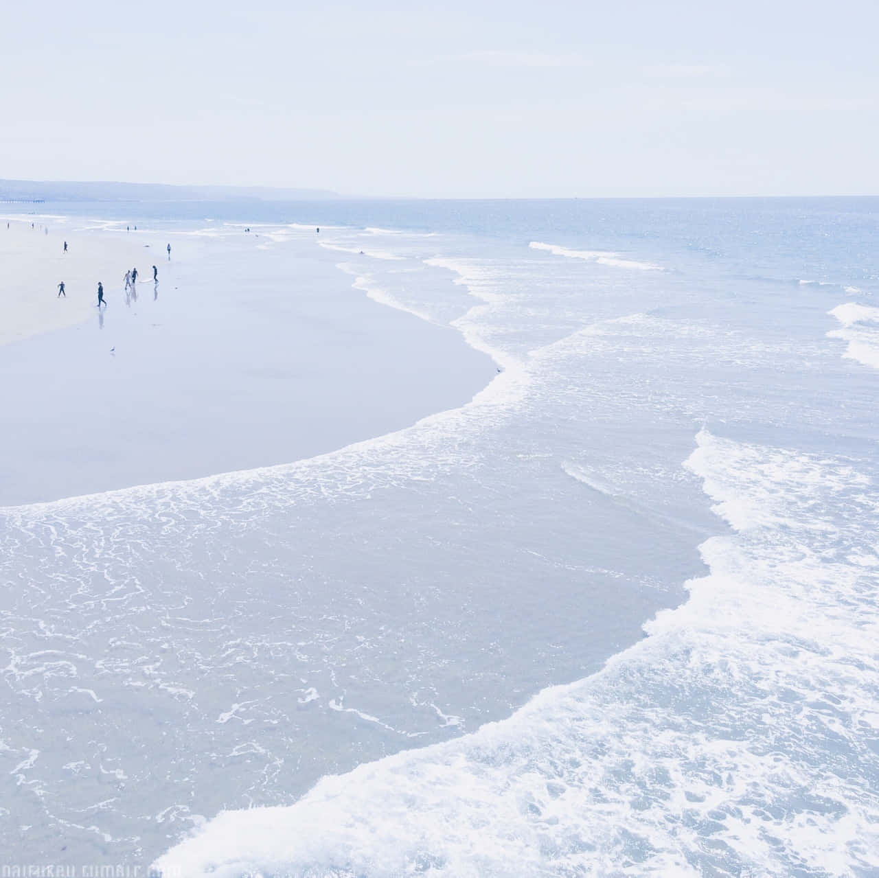 Pastel Blue Aesthetic Sea Horizon Wallpaper