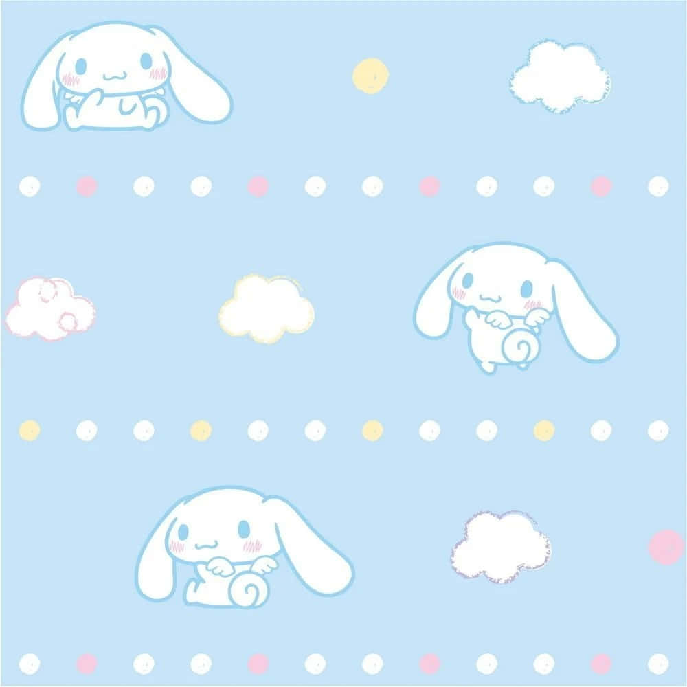 Pastel_ Blue_ Cinnamoroll_ Pattern Wallpaper