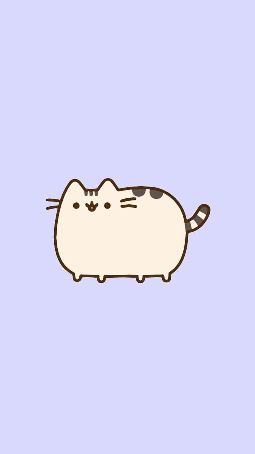 Pastel Cartoon Cat Illustration Wallpaper