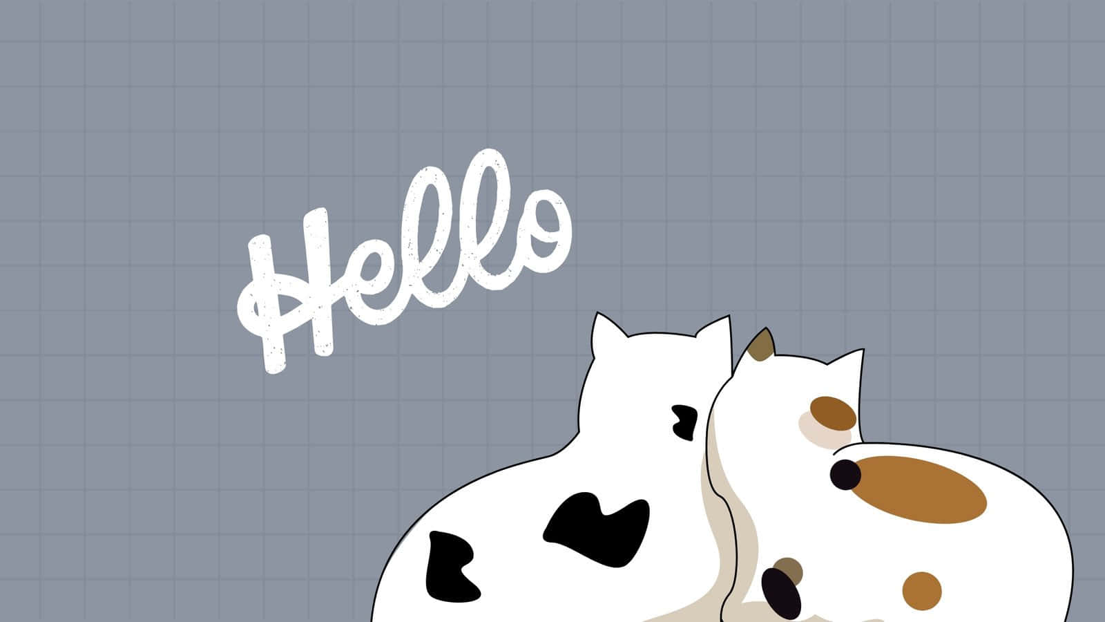 Pastel_ Cat_ Friends_ Hello_ Greeting Wallpaper