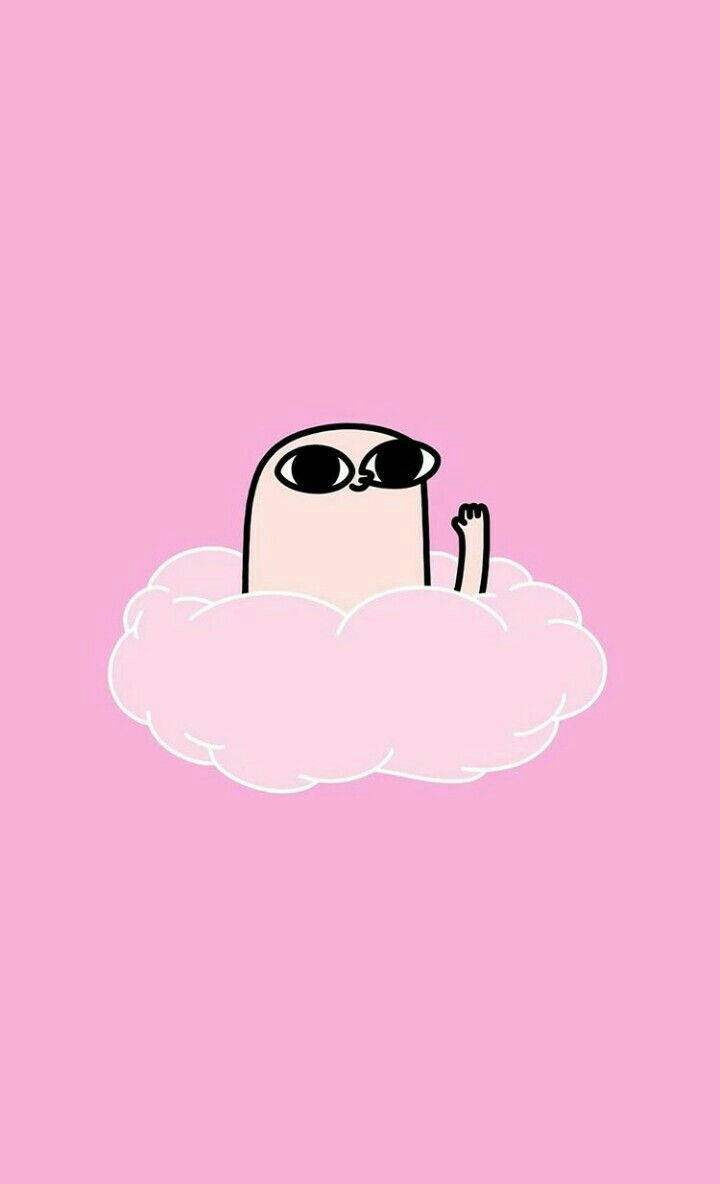 Pastel Cute Pink Creature Wallpaper