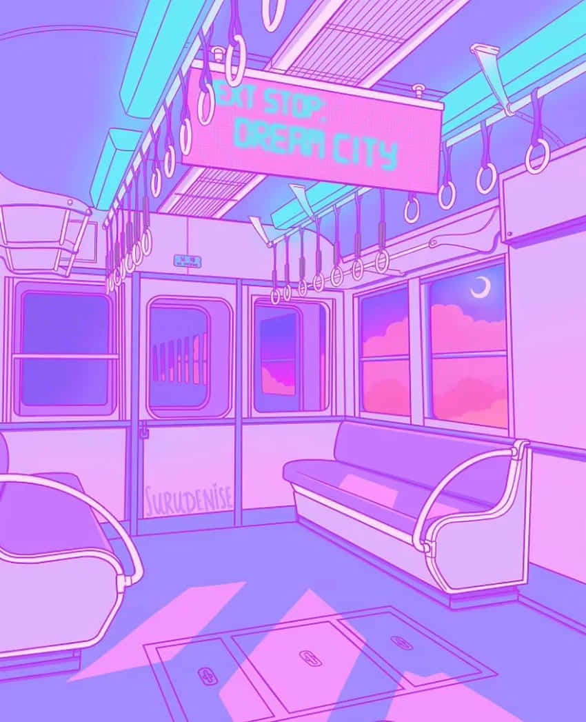 Pastel Dream City Subway Aesthetic Wallpaper