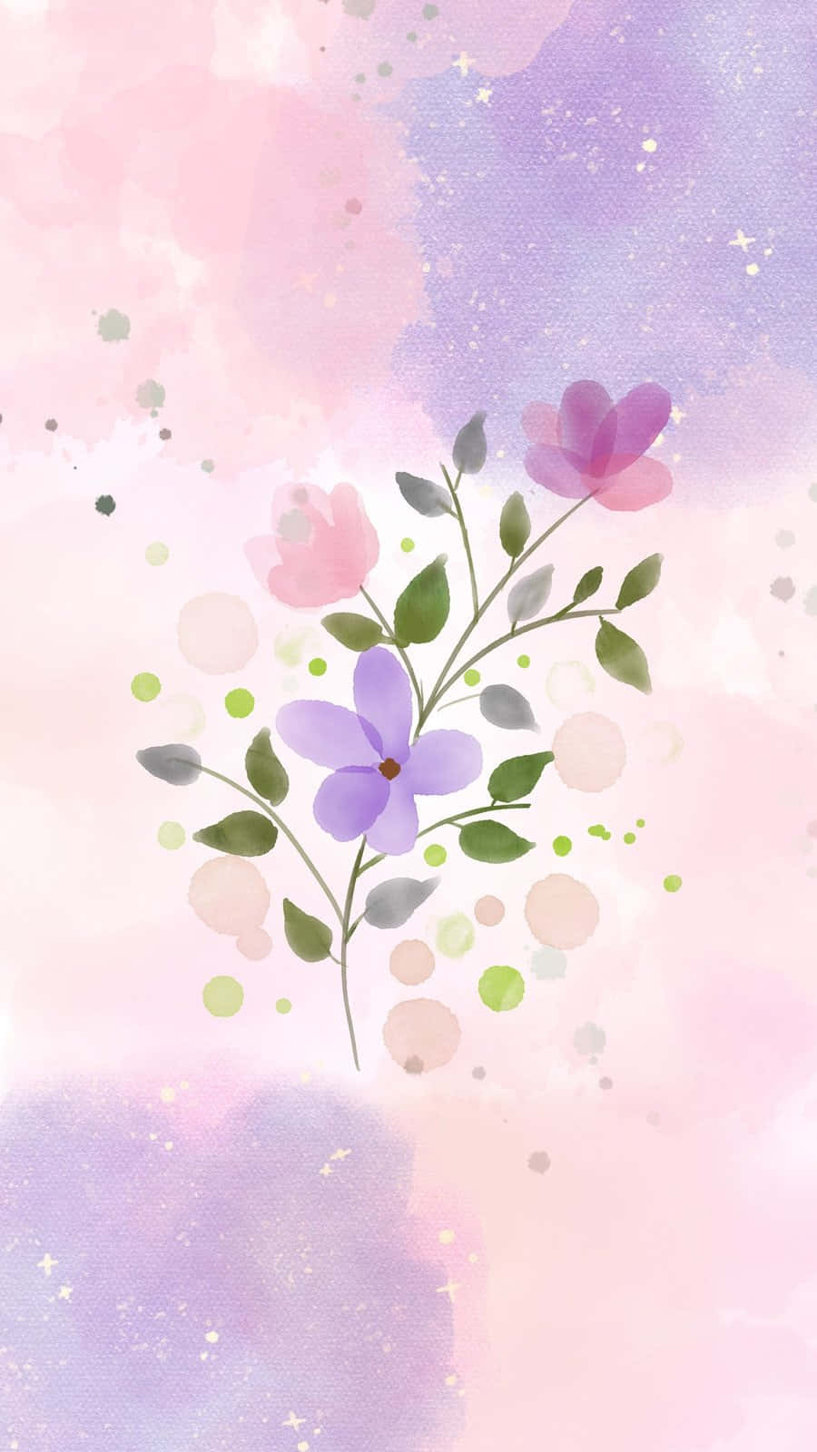 Pastel Floral Watercolor Background Wallpaper