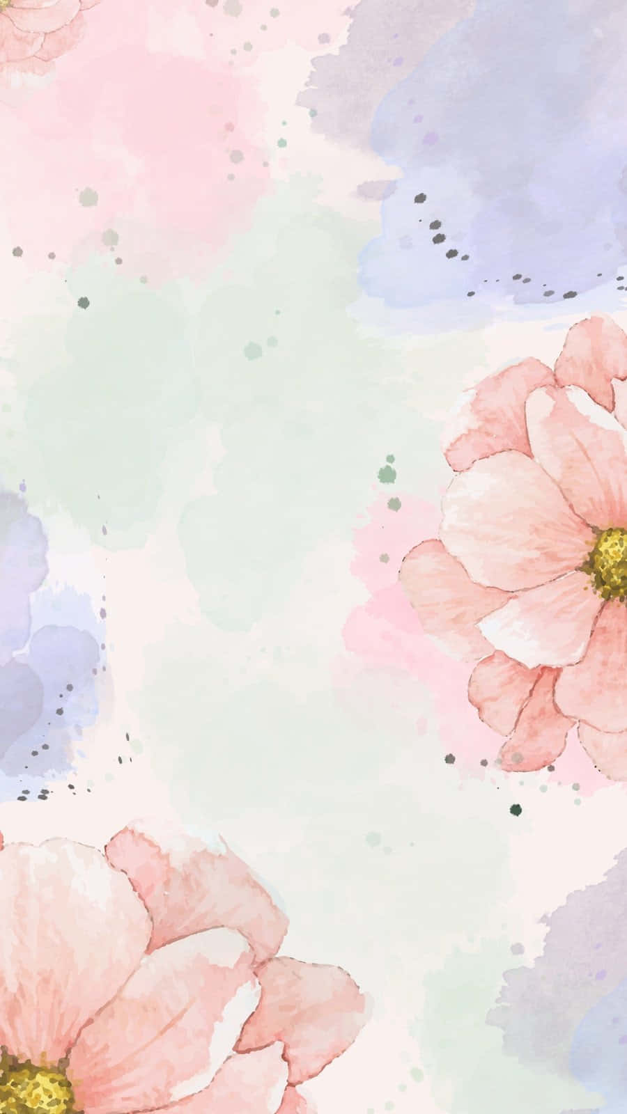 Pastel Floral Watercolor Background Wallpaper