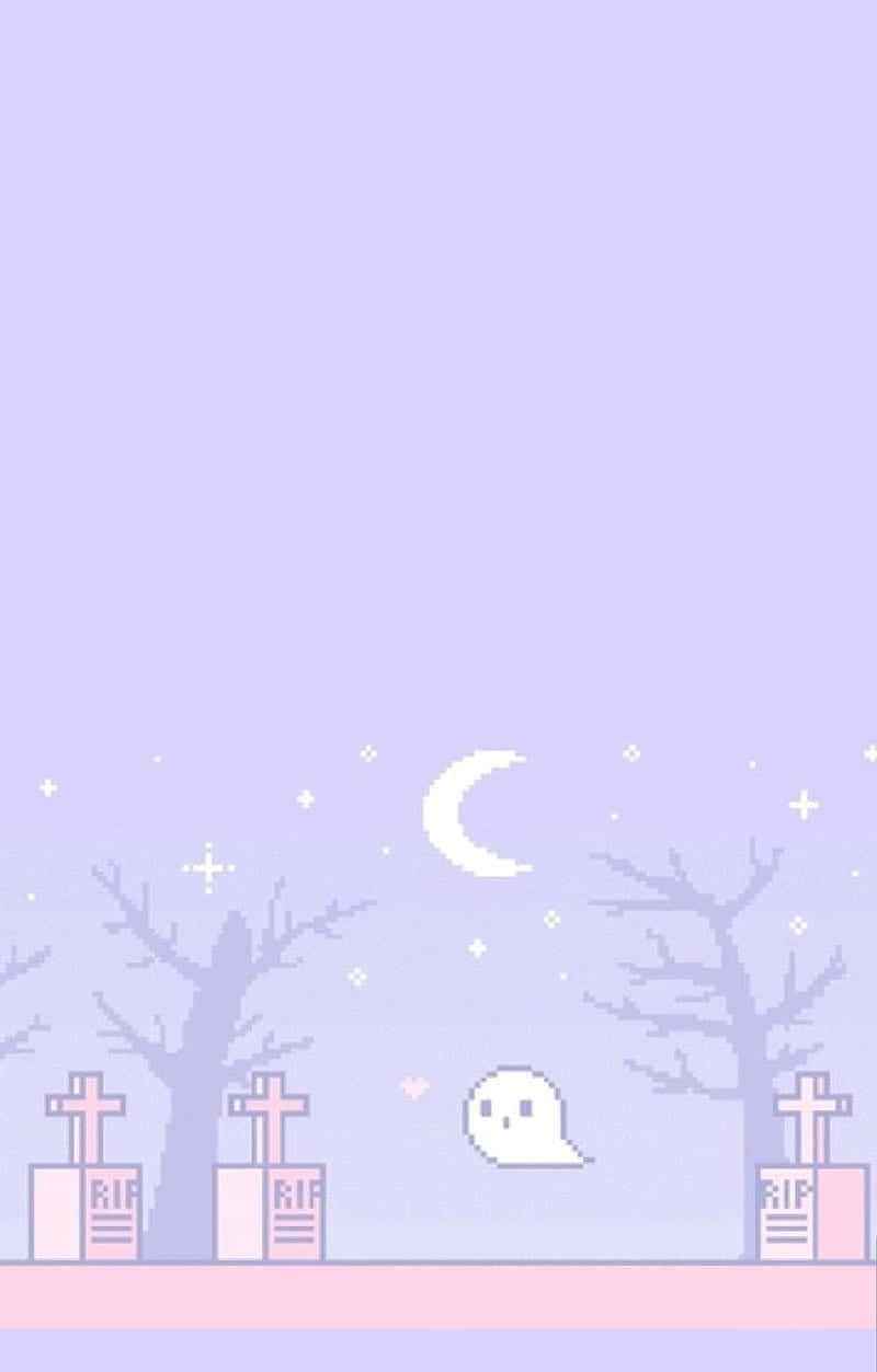 Pastel Ghostly Graveyard Aesthetic Wallpaper