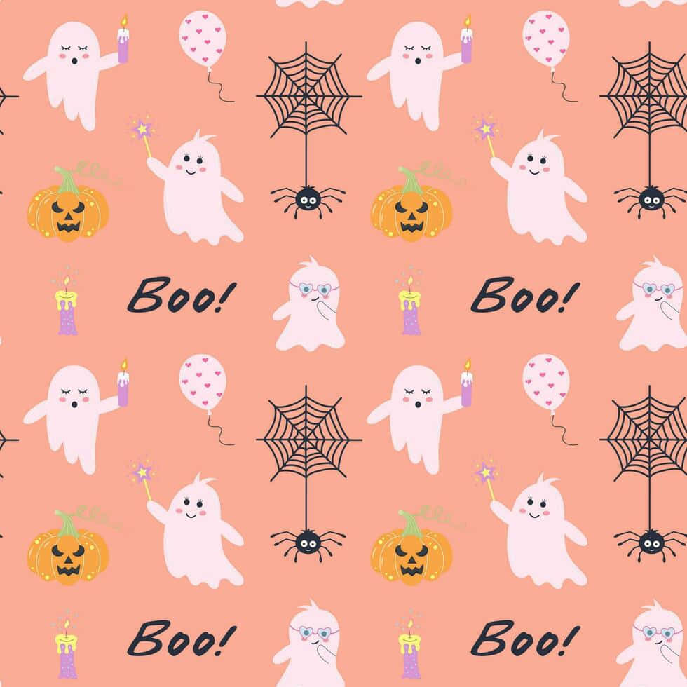 Pastel Halloween Pattern Wallpaper