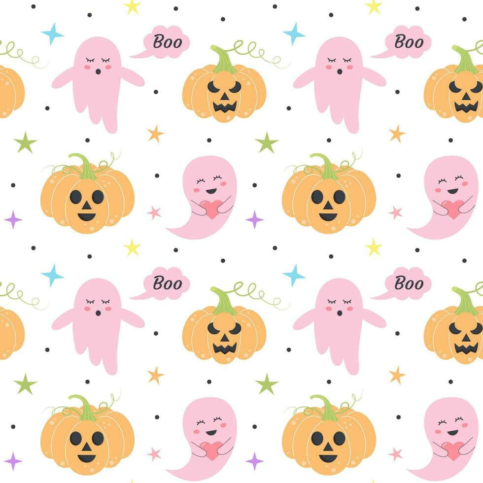 Pastel Halloween Pattern Wallpaper