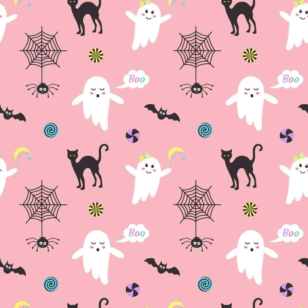 Pastel Halloween Pattern Wallpaper