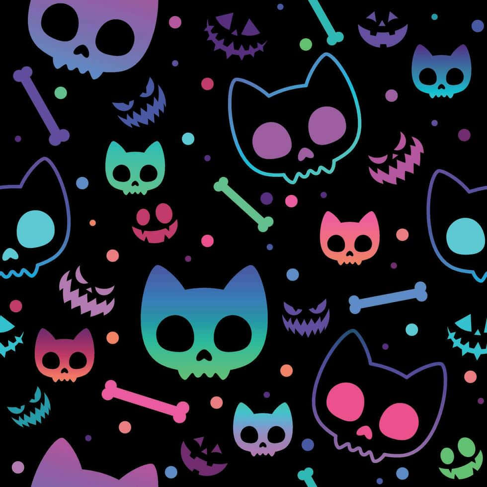 Pastel Halloween Pattern Wallpaper