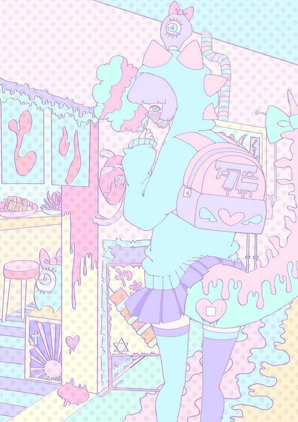 Pastel Kawaii Aesthetic Room Wallpaper