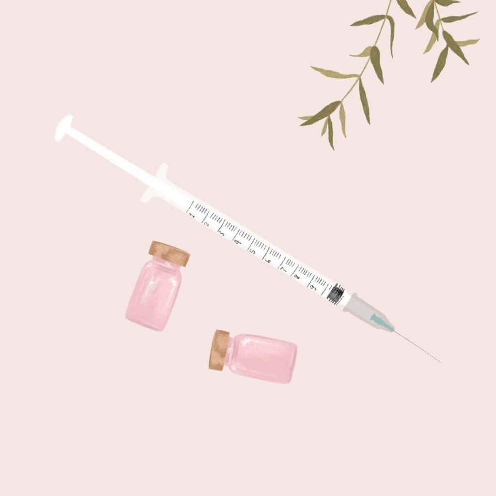 Pastel Nurse Syringeand Vials Wallpaper