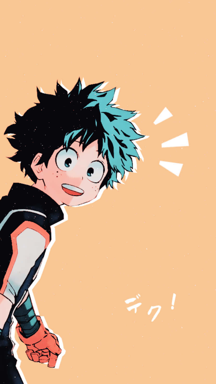 Pastel Orange Anime Deku Phone Wallpaper