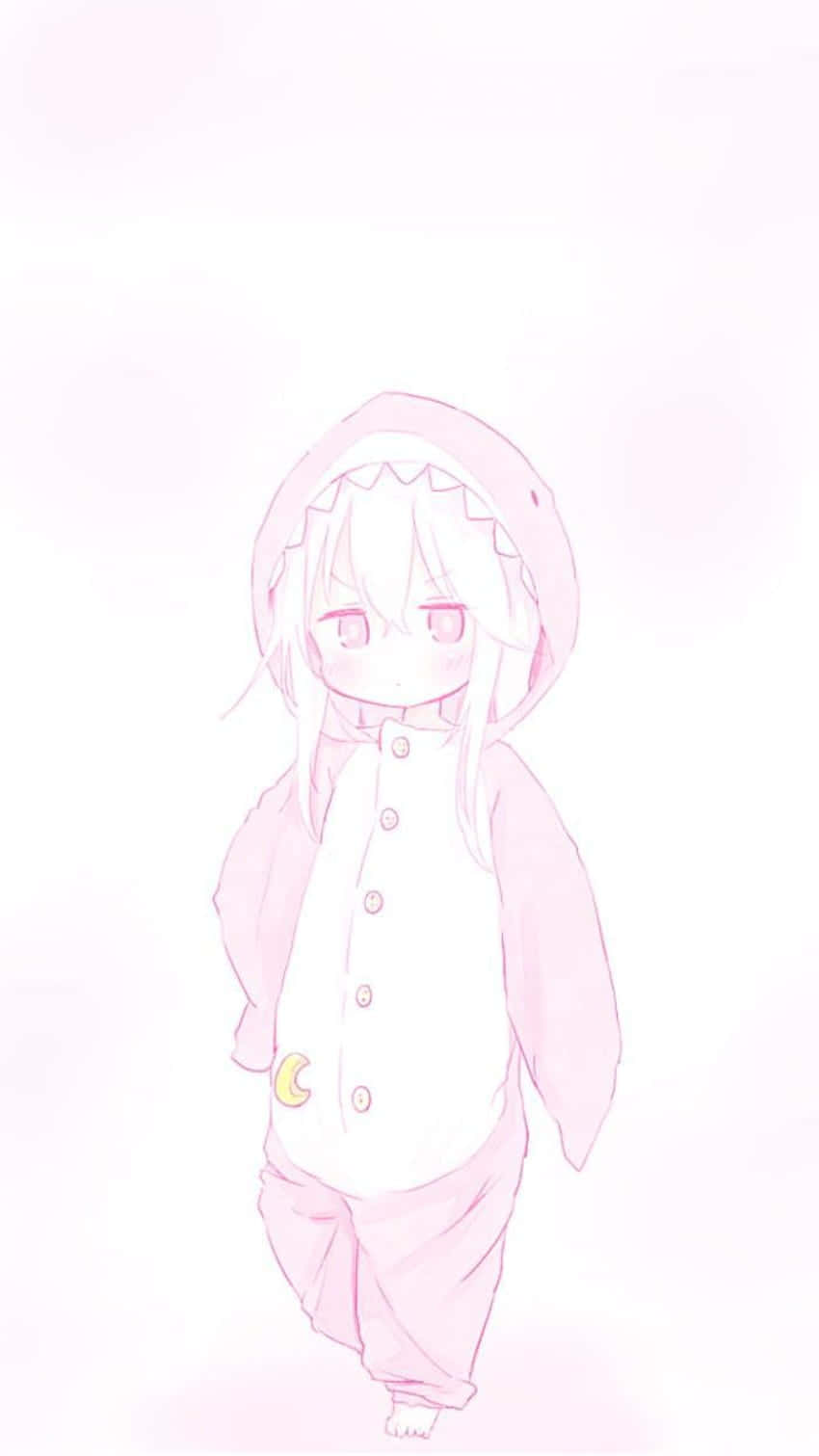 Pastel Pink Aesthetic Anime In Onesie Wallpaper