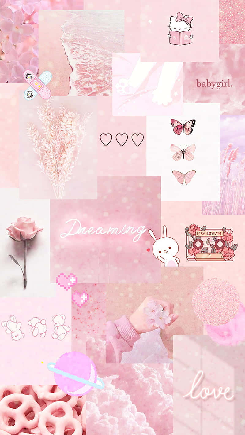 Pastel Pink Aesthetic Collage Wallpaper