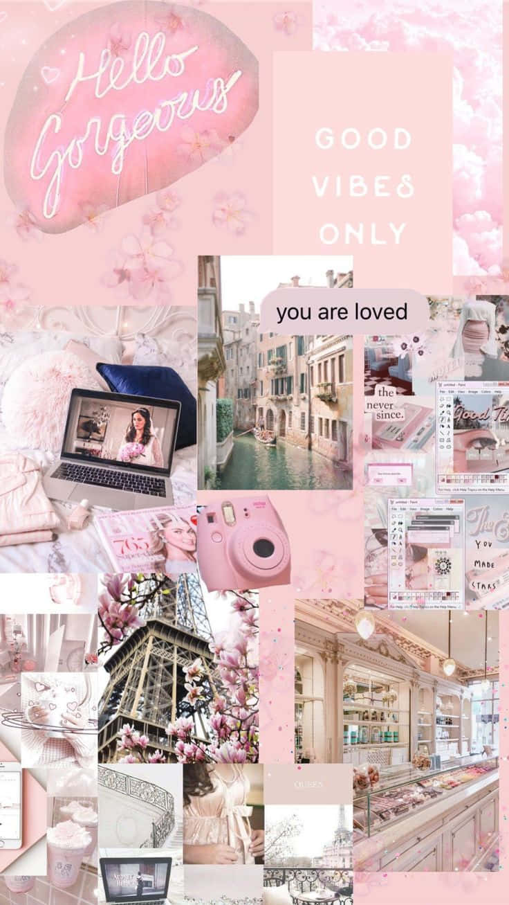 Pastel Pink Aesthetic Collage Wallpaper