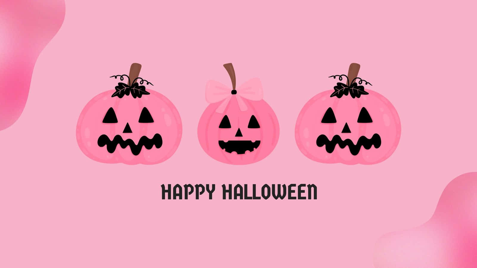 Pastel Pink Halloween Pumpkins Wallpaper