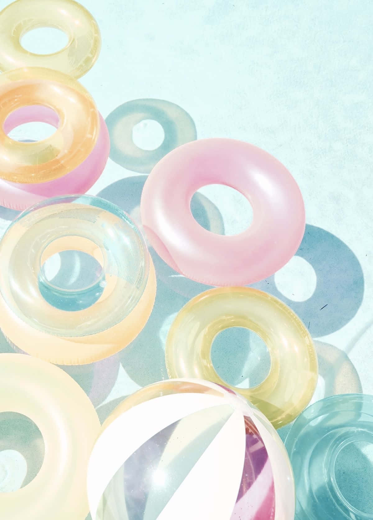 Pastel Pool Floats Summer Vibes Wallpaper