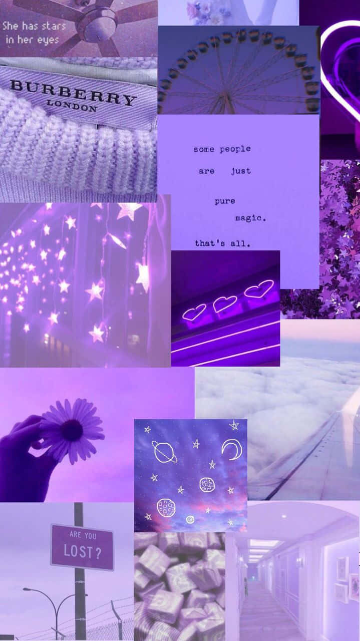 Pastel Purple Aesthetic Collage Wallpaper