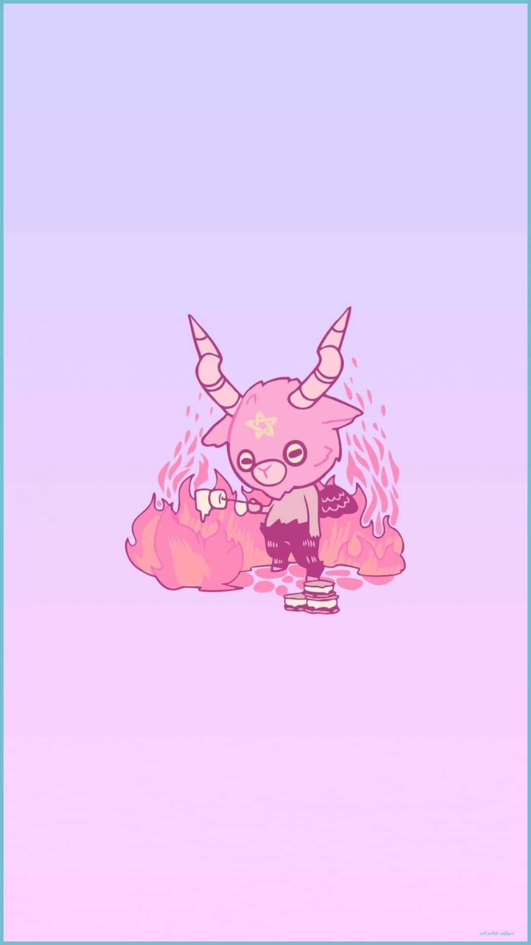 Pastel Purple Gothic Chibi Devil Wallpaper