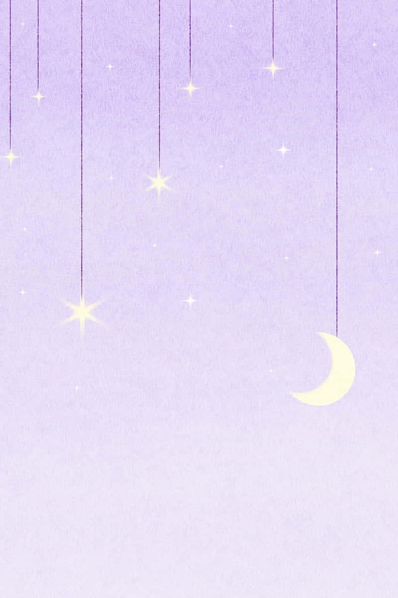 Pastel Purple Starry Night Aesthetic.jpg Wallpaper