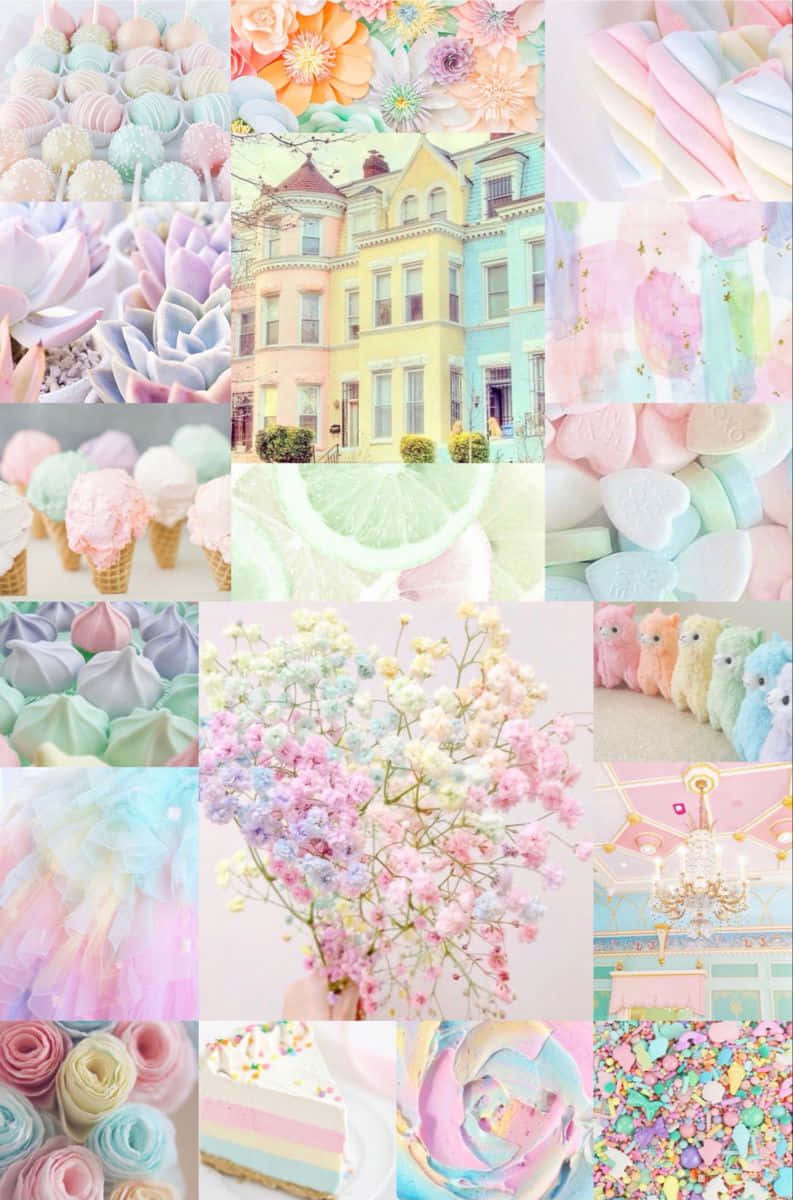 Pastel_ Rainbow_ Collage_ Aesthetic.jpg Wallpaper