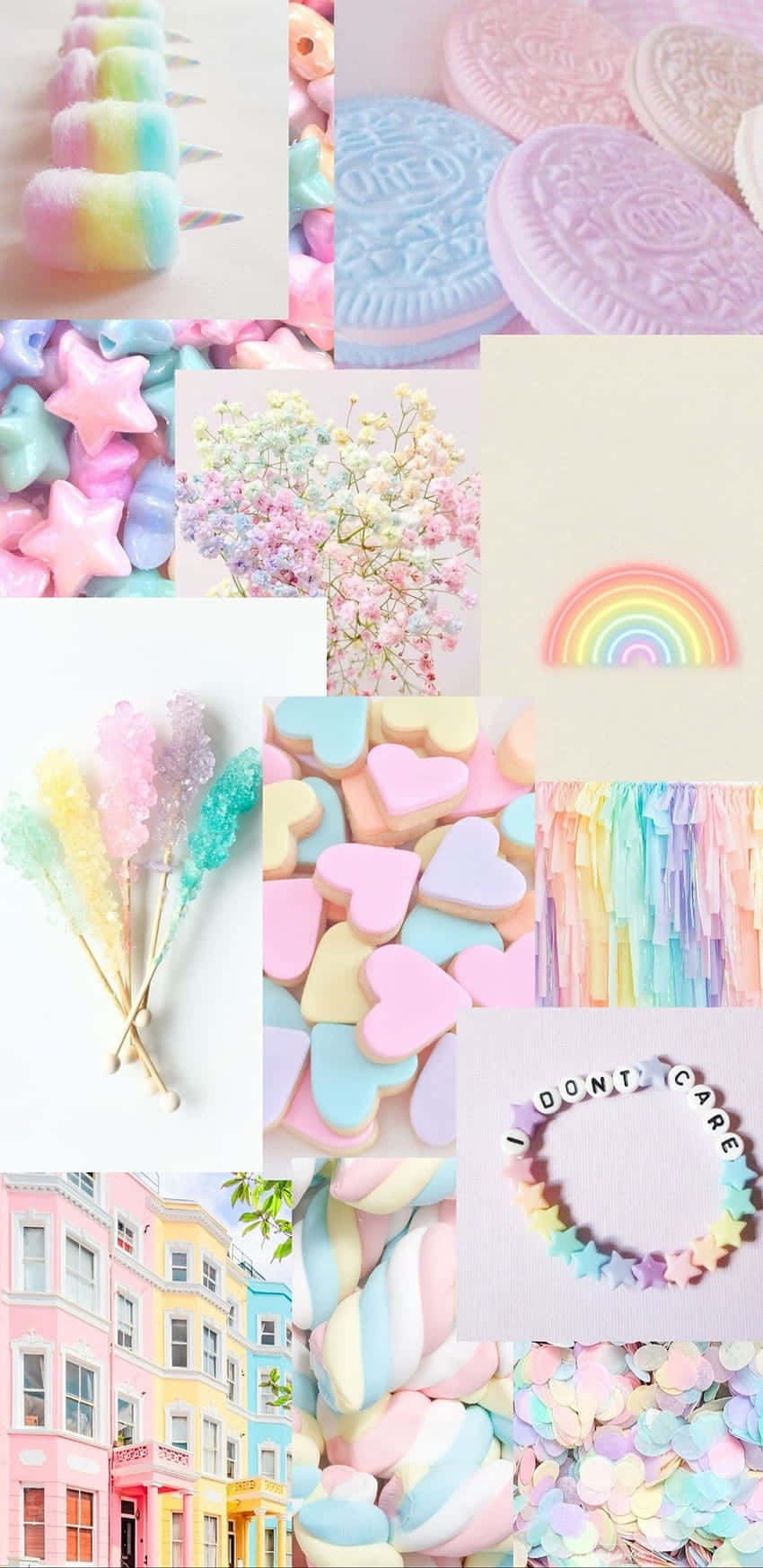 Pastel Rainbow Collage Aesthetic.jpg Wallpaper