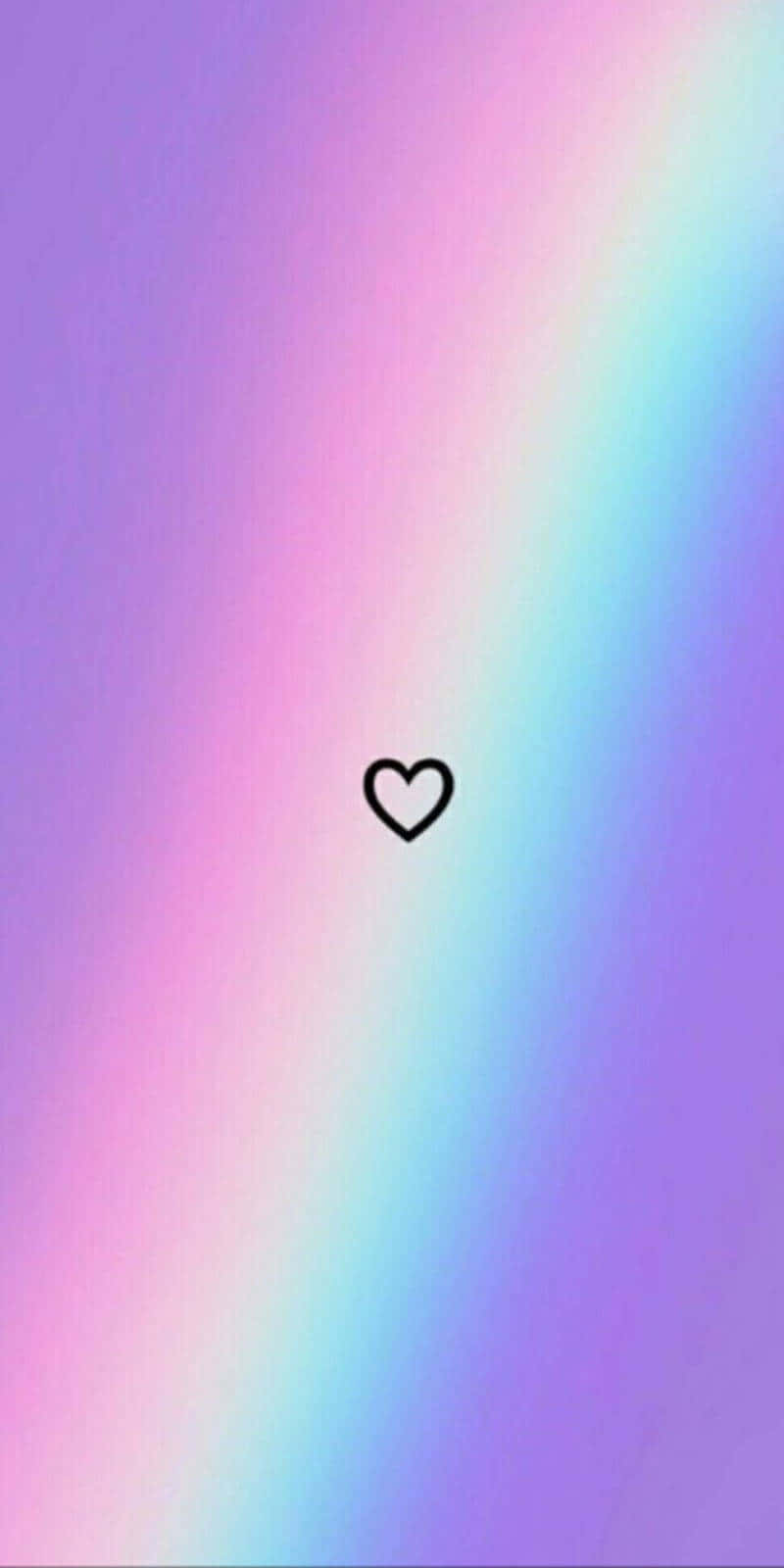 Pastel_ Rainbow_ Heart_ Background Wallpaper