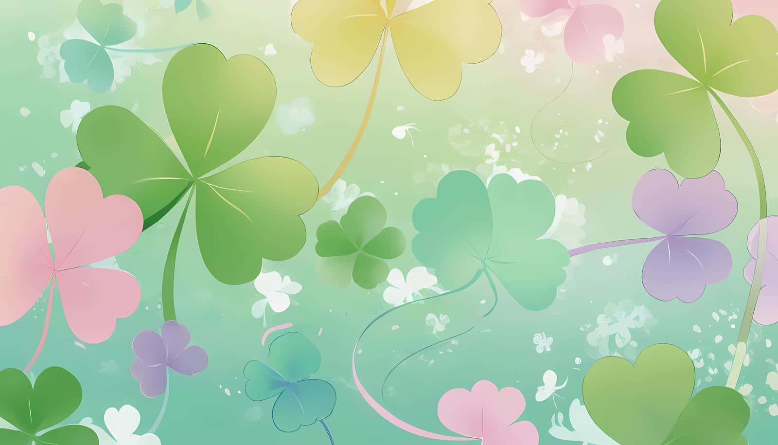 Pastel Shamrock Pattern Wallpaper