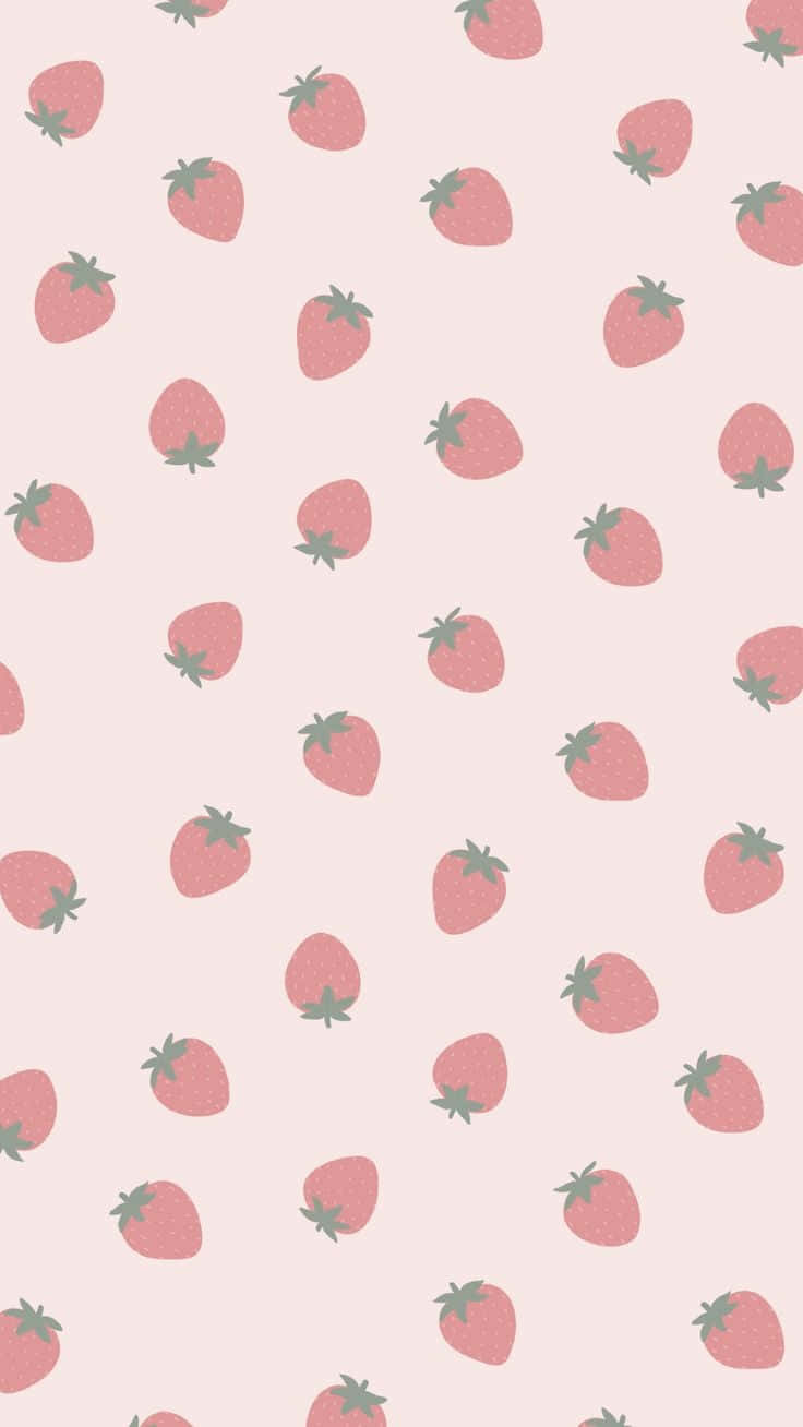 Pastel Strawberry Pattern Background Wallpaper