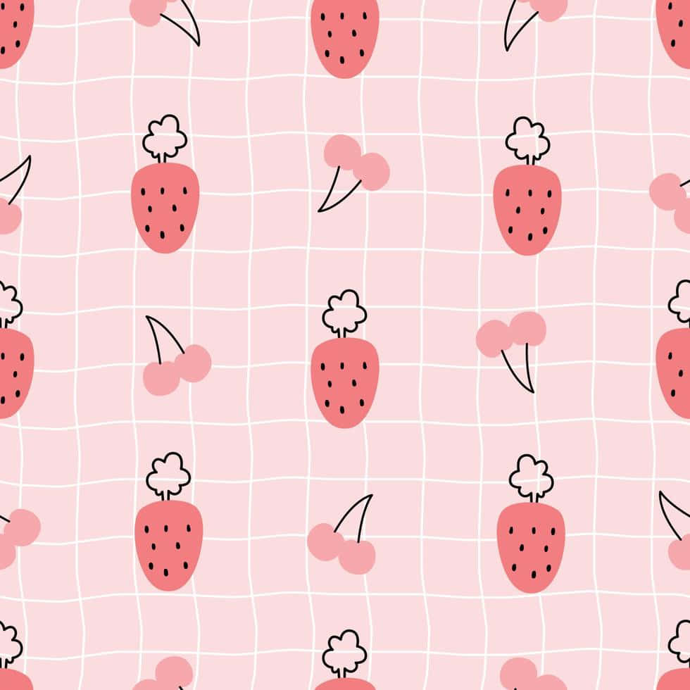 Pastel Strawberry Pattern Wallpaper