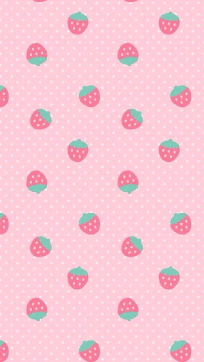 Pastel Strawberry Polka Dot Wallpaper