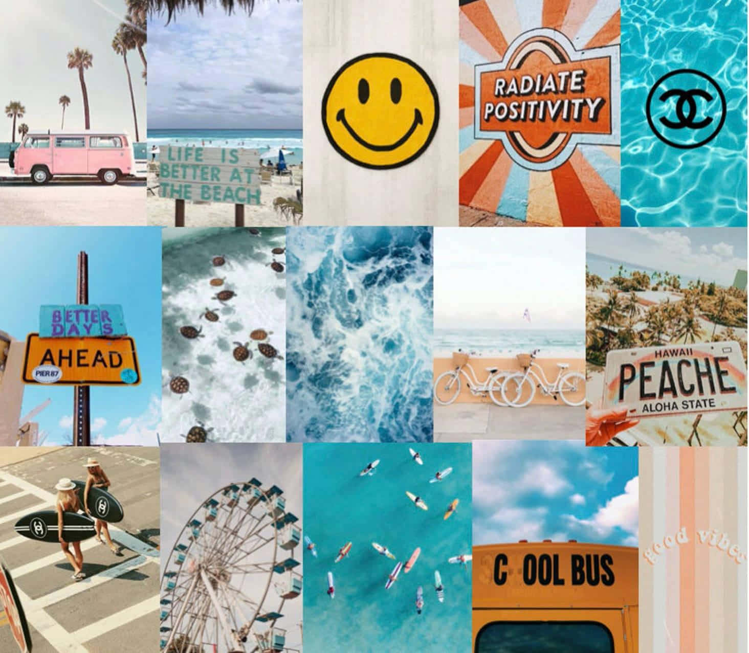 Pastel_ Summer_ Moodboard_ Collage Wallpaper