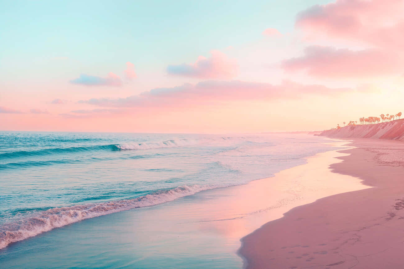 Pastel Sunset Beachscape Wallpaper