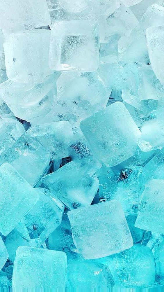 Pastel Teal Ice Cubes Aesthetic.jpg Wallpaper