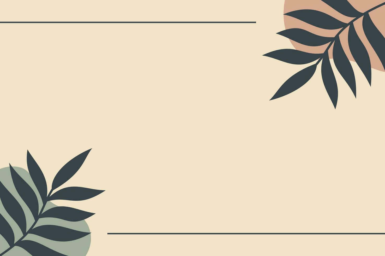 Pastel Vintage Leaf Design Wallpaper