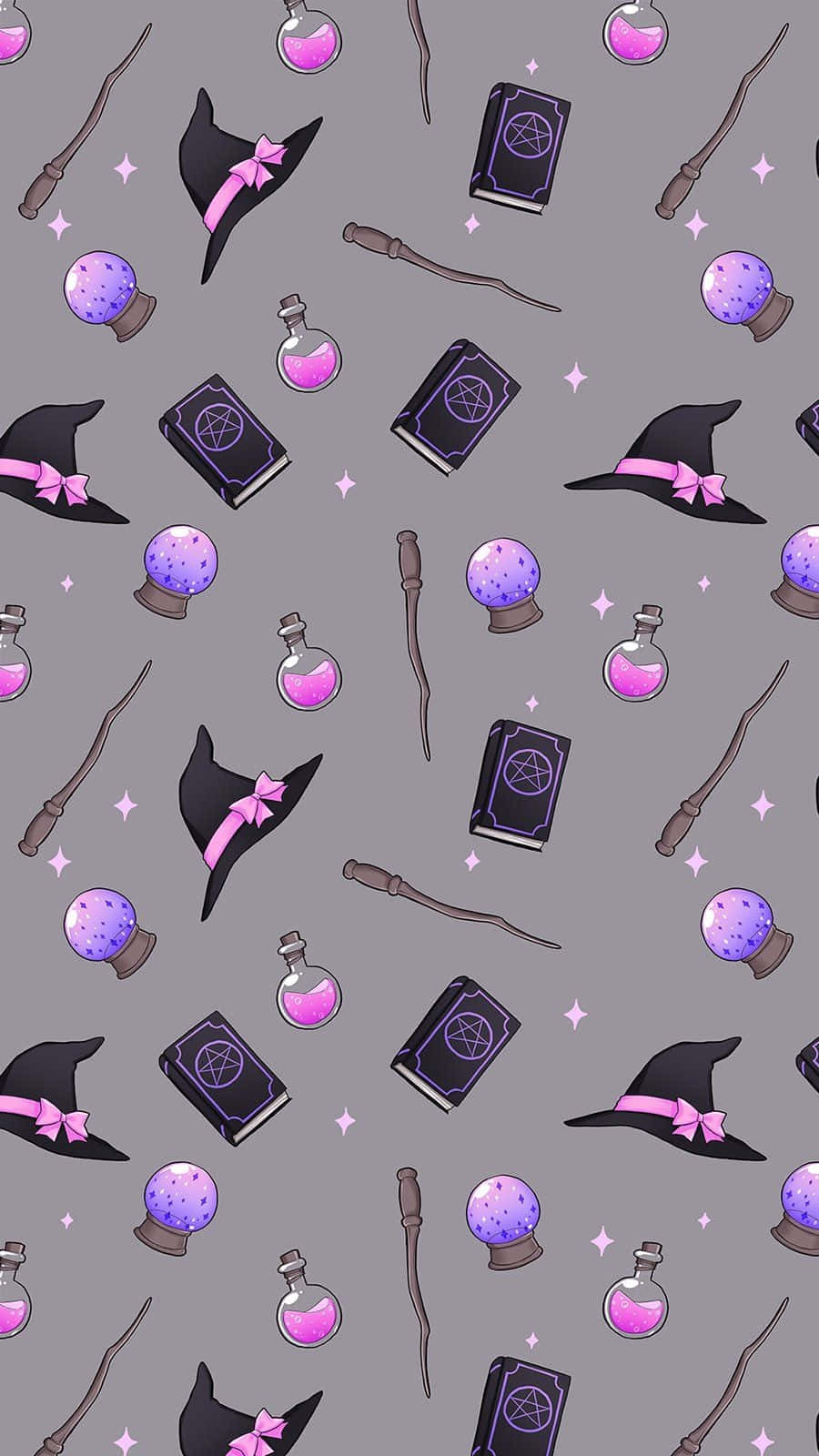 Pastel Witch Pattern Wallpaper Wallpaper