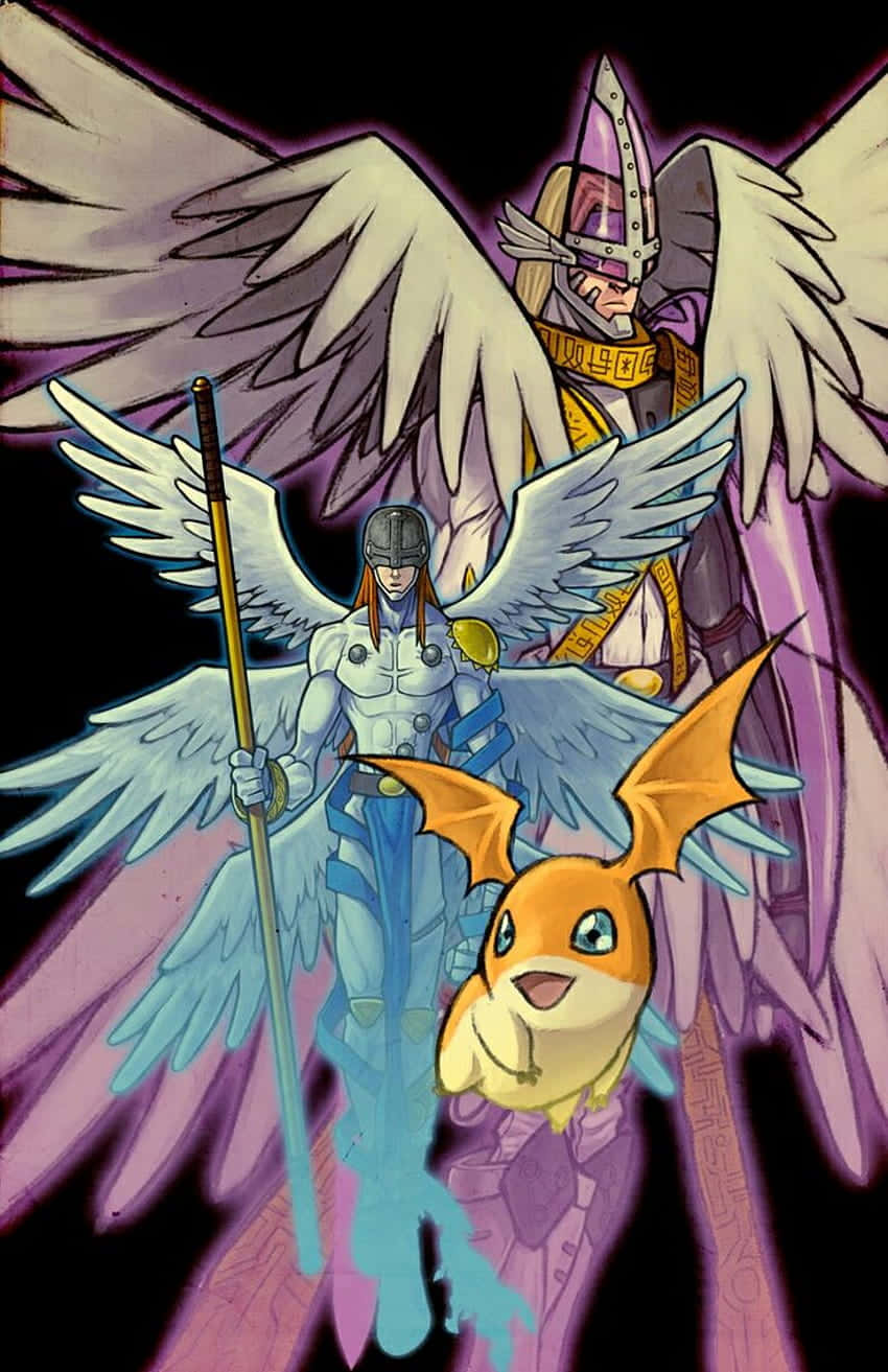 Patamon_and_ Angemon_ Evolution Wallpaper