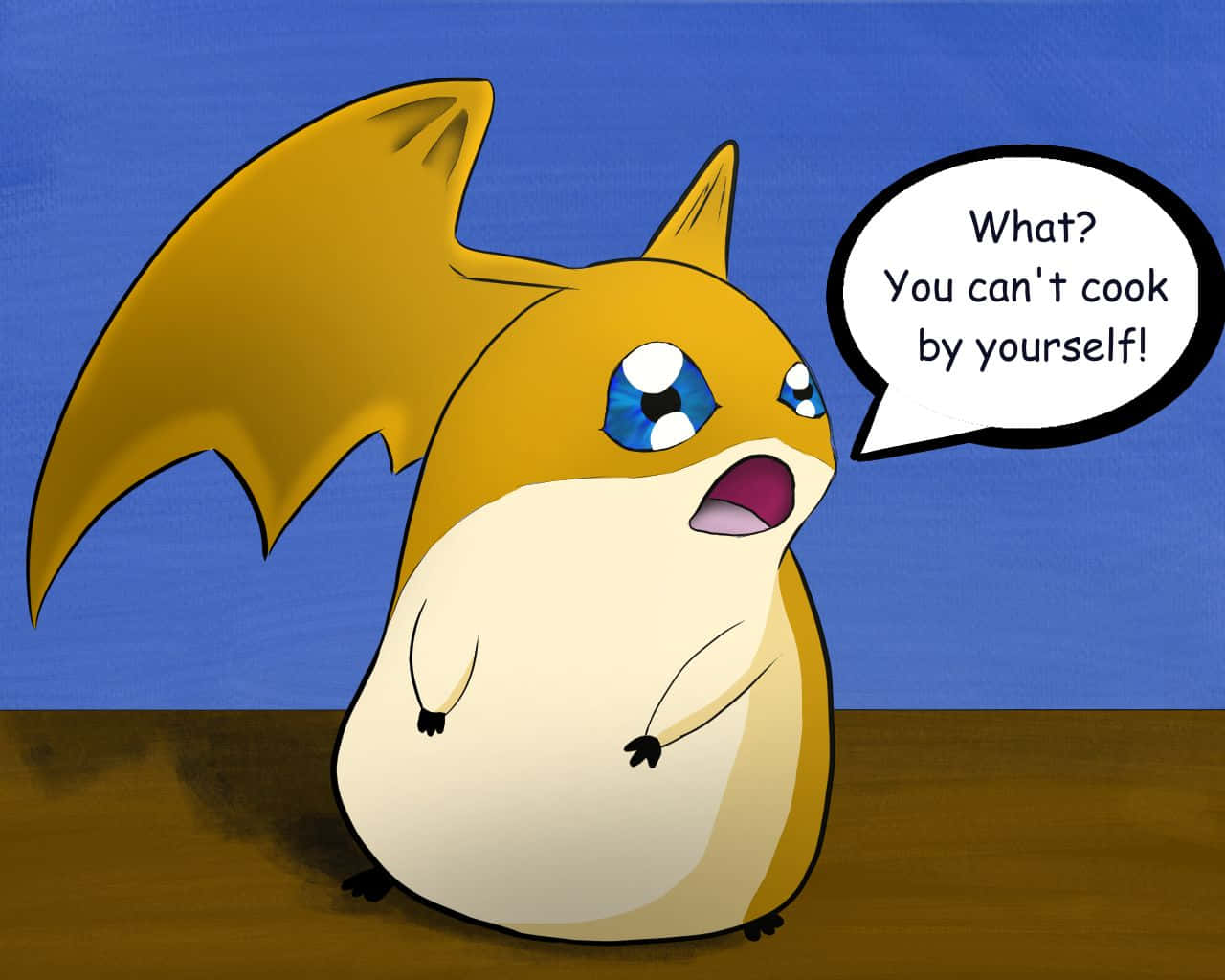 Patamon Surprised Expression Wallpaper