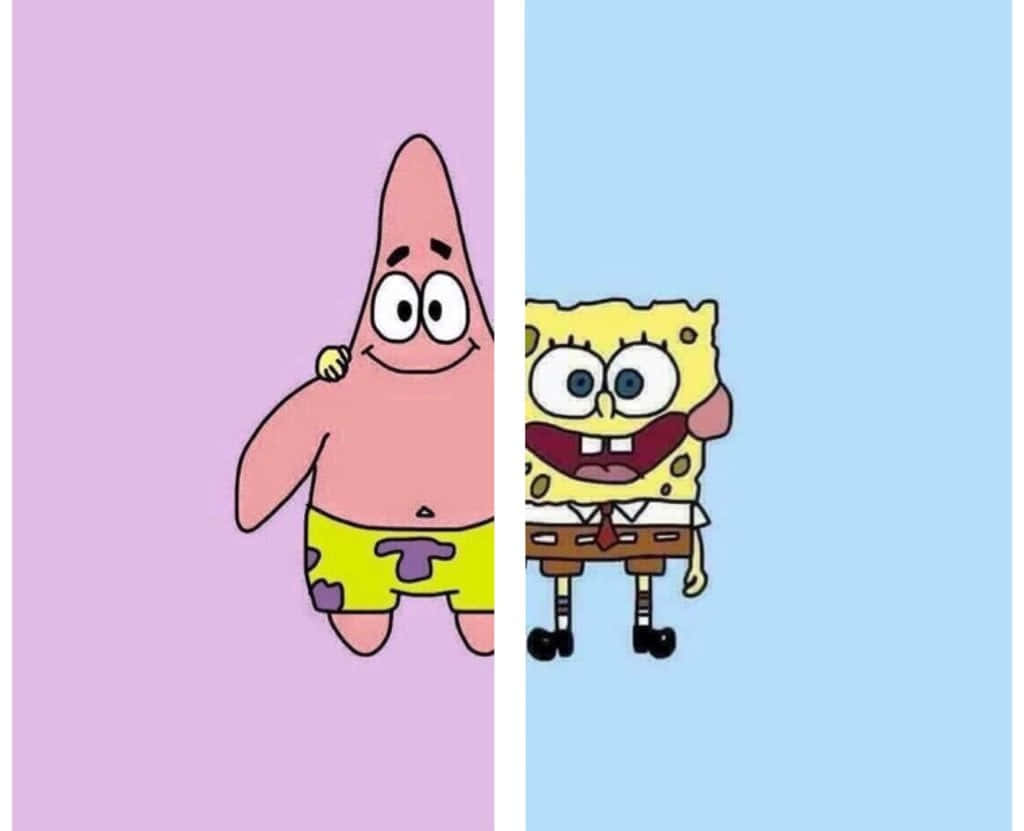 Patrick And Spongebob Cute Matching Best Friend Wallpaper Design Wallpaper