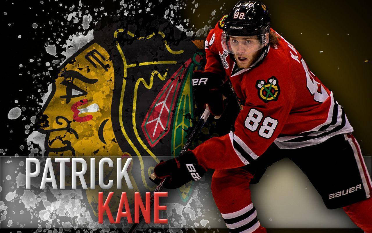 Patrick Kane Chicago Blackhawks Logo Fan Art Wallpaper