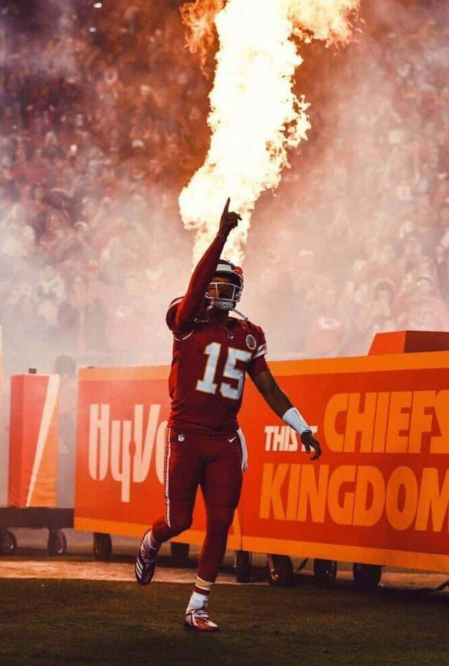 Patrick Mahomes Cool Entrance At Arrowhead Stadium Wallpaper