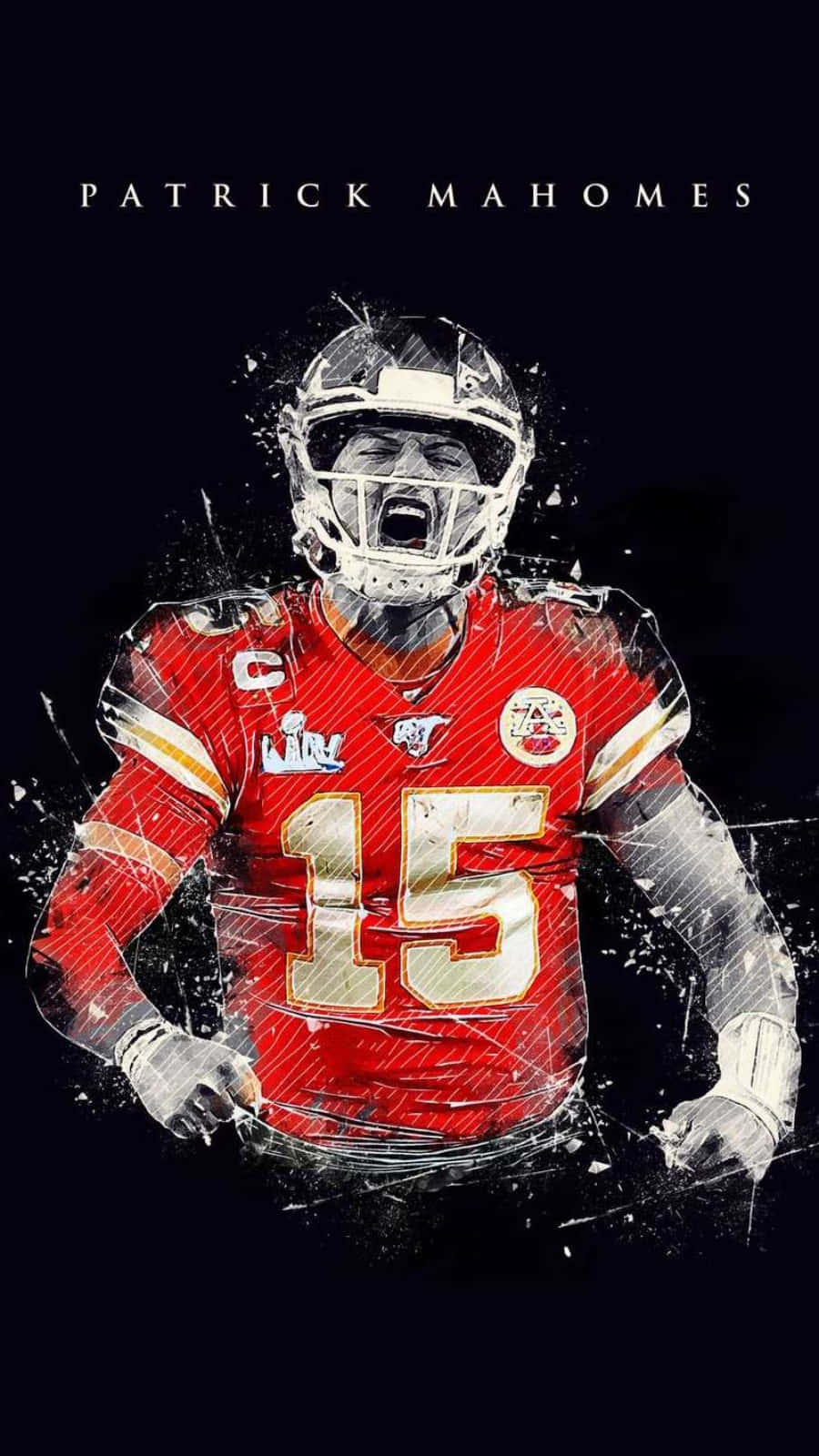 Patrick Mahomes Cool Line Graphic Art Wallpaper