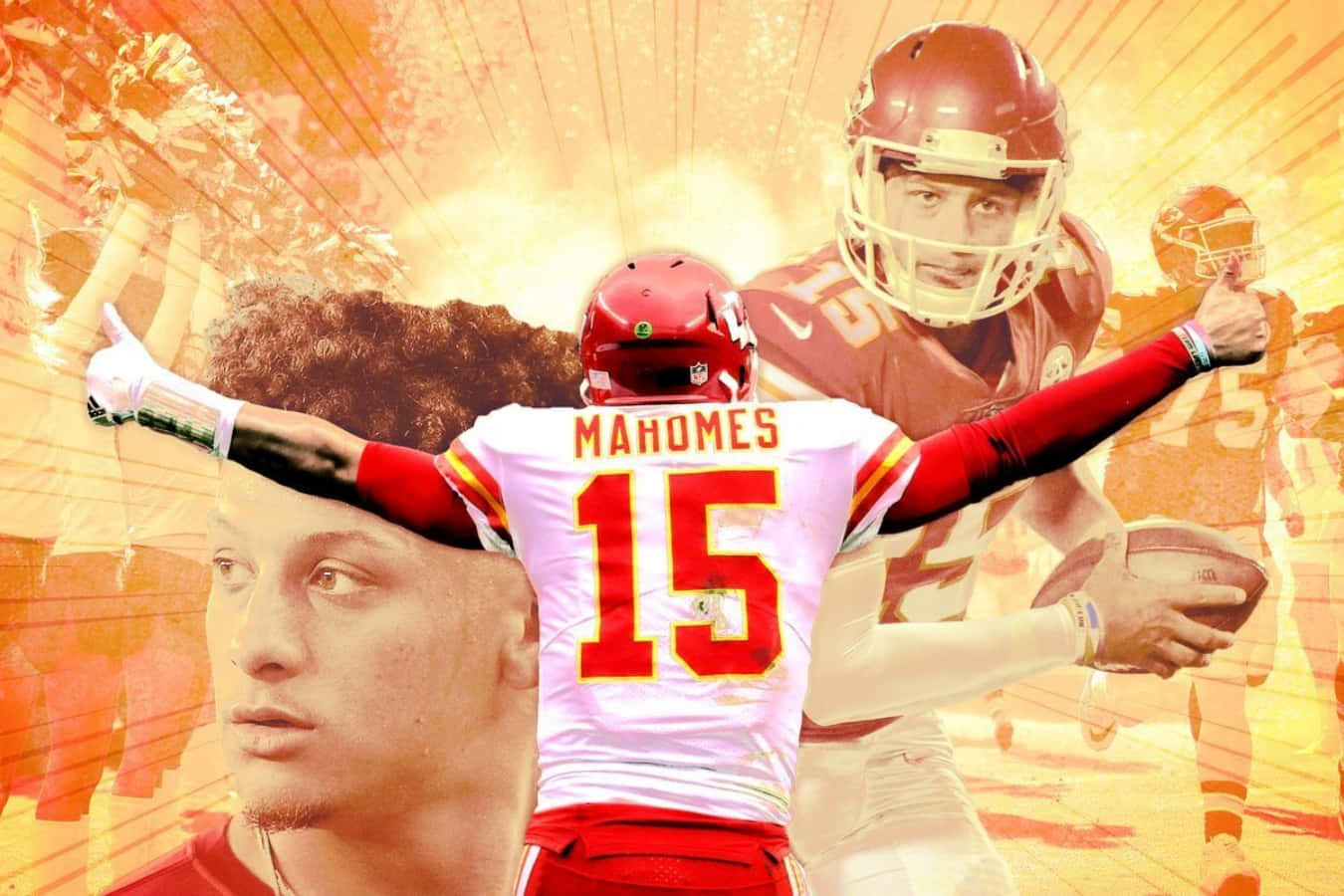 Patrick Mahomes Cool Vintage Graphic Art Wallpaper