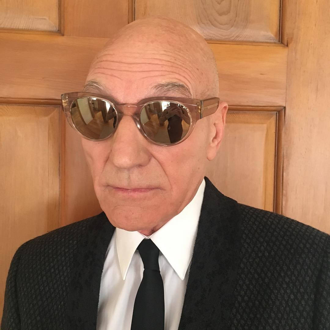 Patrick Stewart Wearing Big Sunglasses Wallpaper