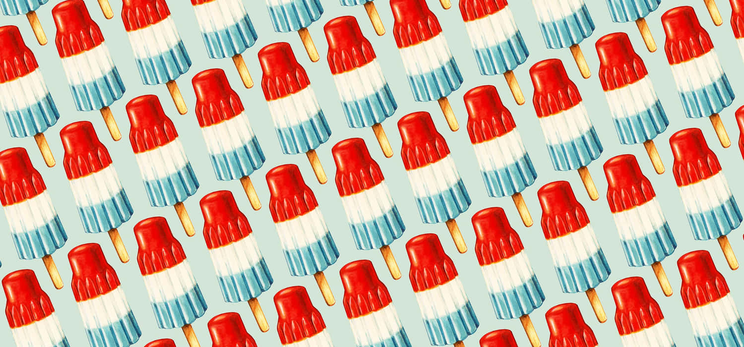 Patriotic Popsicle Pattern4th July Wallpaper