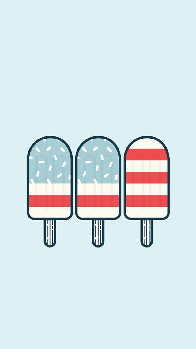 Patriotic Popsicles4th July Aesthetic Wallpaper