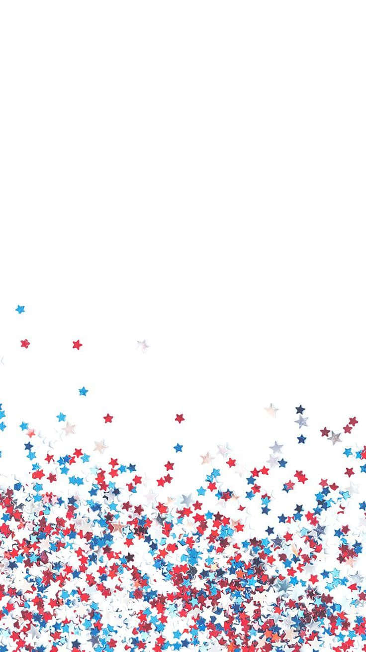 Patriotic Star Confetti Background Wallpaper