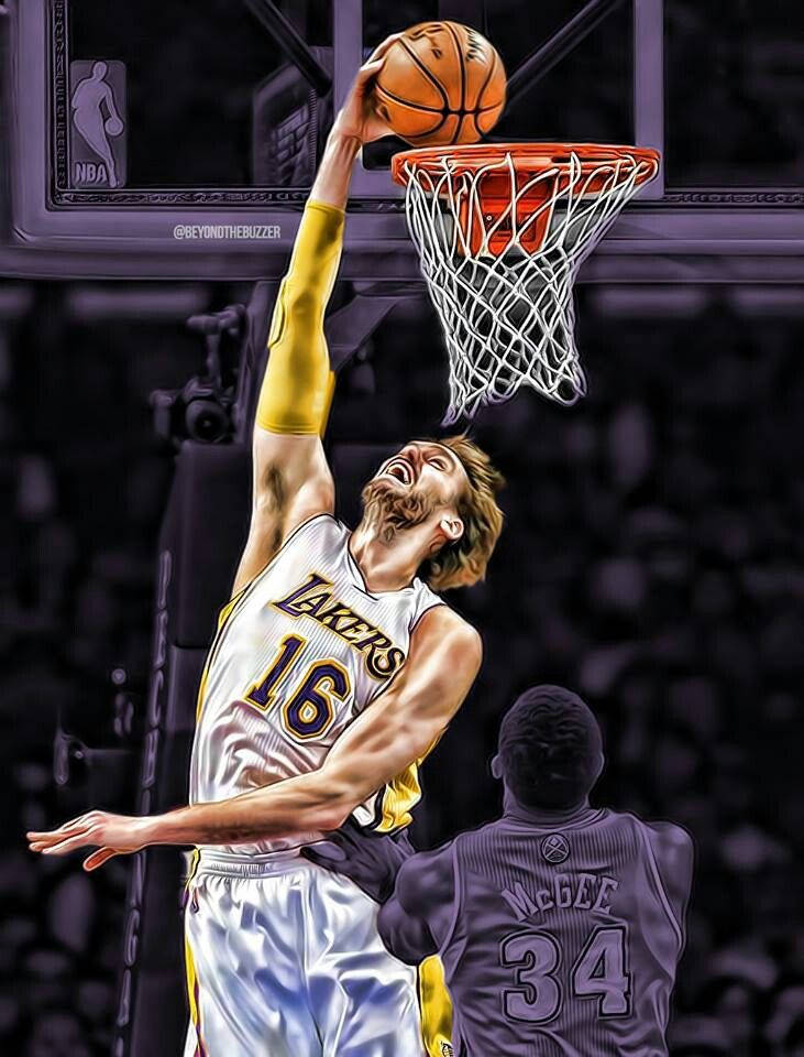 Pau Gasol Slam Dunk Paint Art Wallpaper