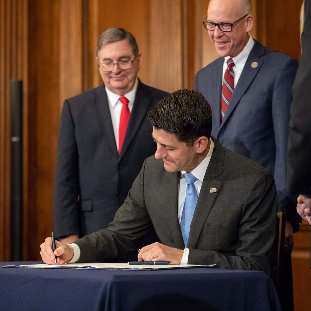 Paul Ryan Document Signing Wallpaper